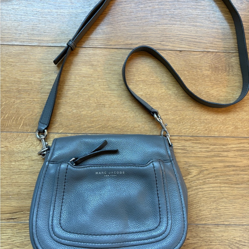 Marc Jacobs Charcoal Leather Crossbody Bag